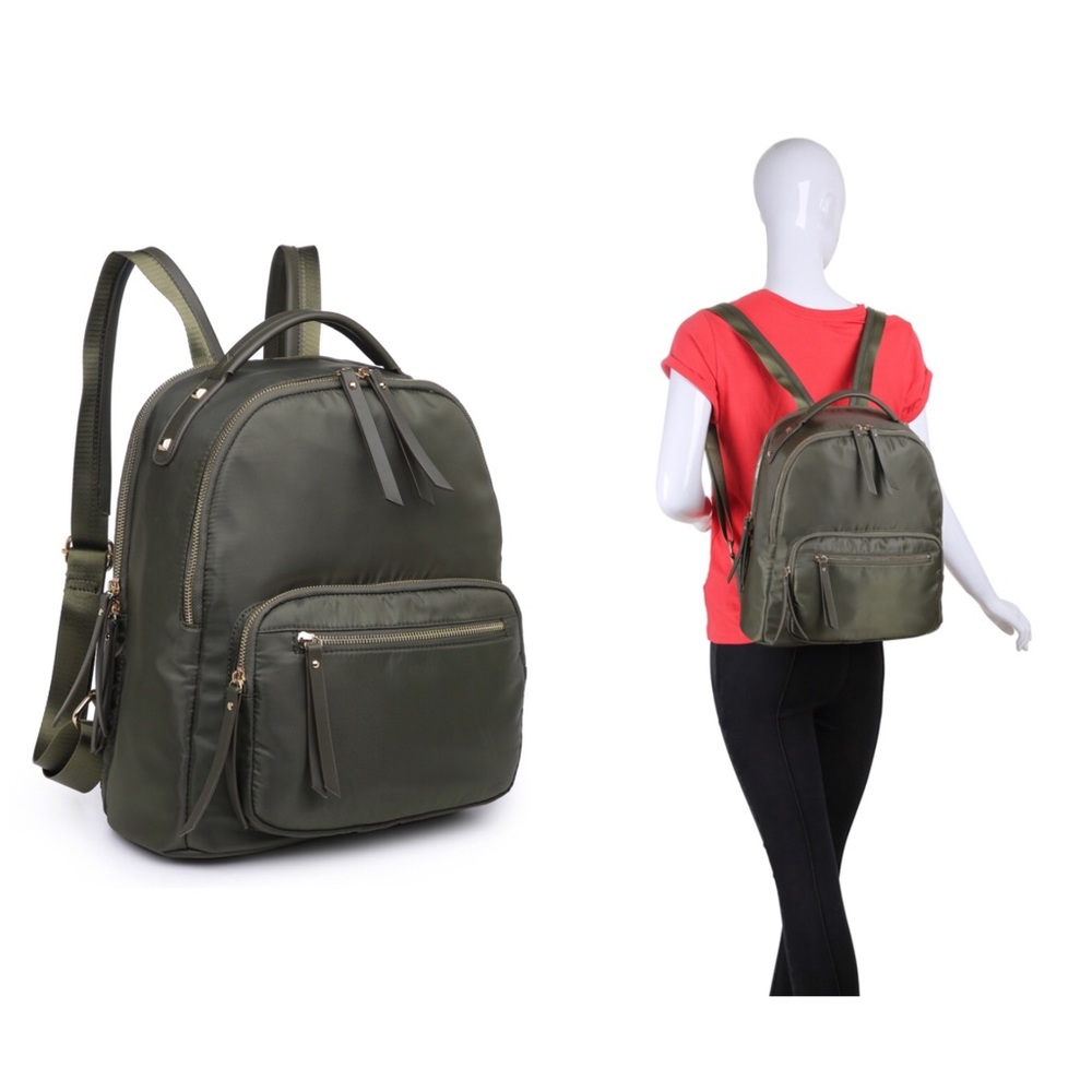 Green Nylon Urban Backpack,NWT